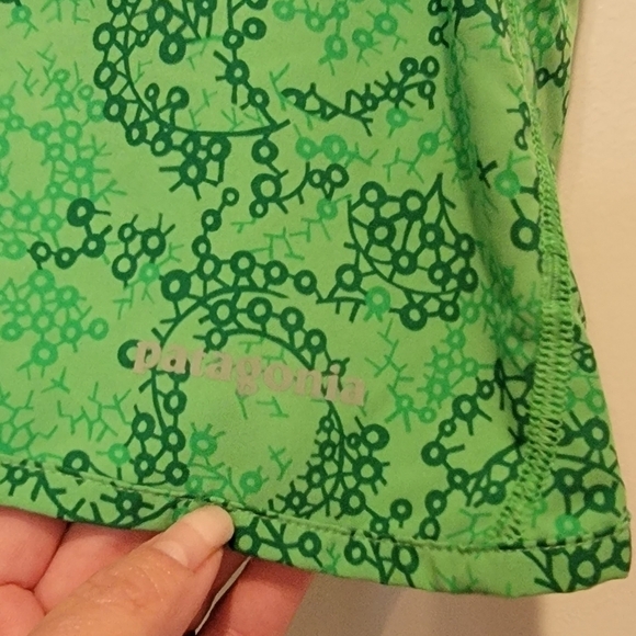 Patagonia Nine Trails Green Geometric Design Running Skirt Skort Tennis Size S - Picture 14 of 16